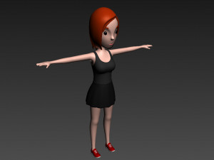 3d cartoon girl 011 girl Modello 3D