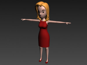 cartoon girl 012 girl 3d 3D Модель