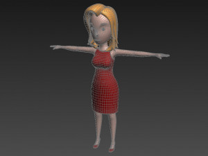 cartoon girl 012 girl 3d 3D Модель