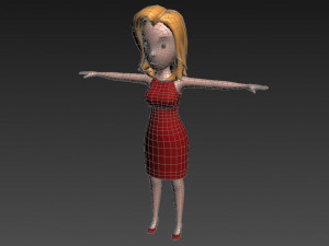 cartoon girl 012 girl 3d 3D Модель