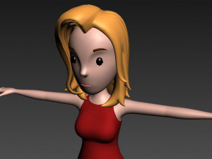 cartoon girl 012 girl 3d 3D Модель