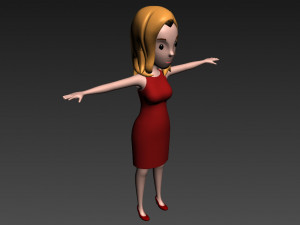 cartoon girl 012 girl 3d 3D Модель