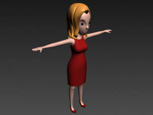 cartoon girl 012 girl 3d 3D Model