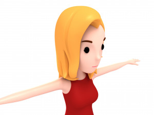 cartoon girl 012 girl 3d 3D Модель