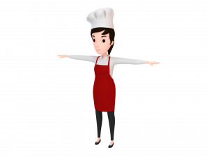 3d cartoon girl 013 chef woman 3D Model
