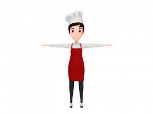3d cartoon girl 013 chef woman 3D-Modell