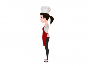 3d cartoon girl 013 chef woman 3D-Modell