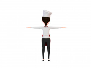 3d cartoon girl 013 chef woman 3D-Modell