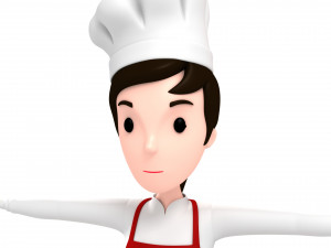 3d cartoon girl 013 chef woman 3D-Modell