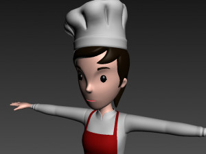 3d cartoon girl 013 chef woman 3D-Modell