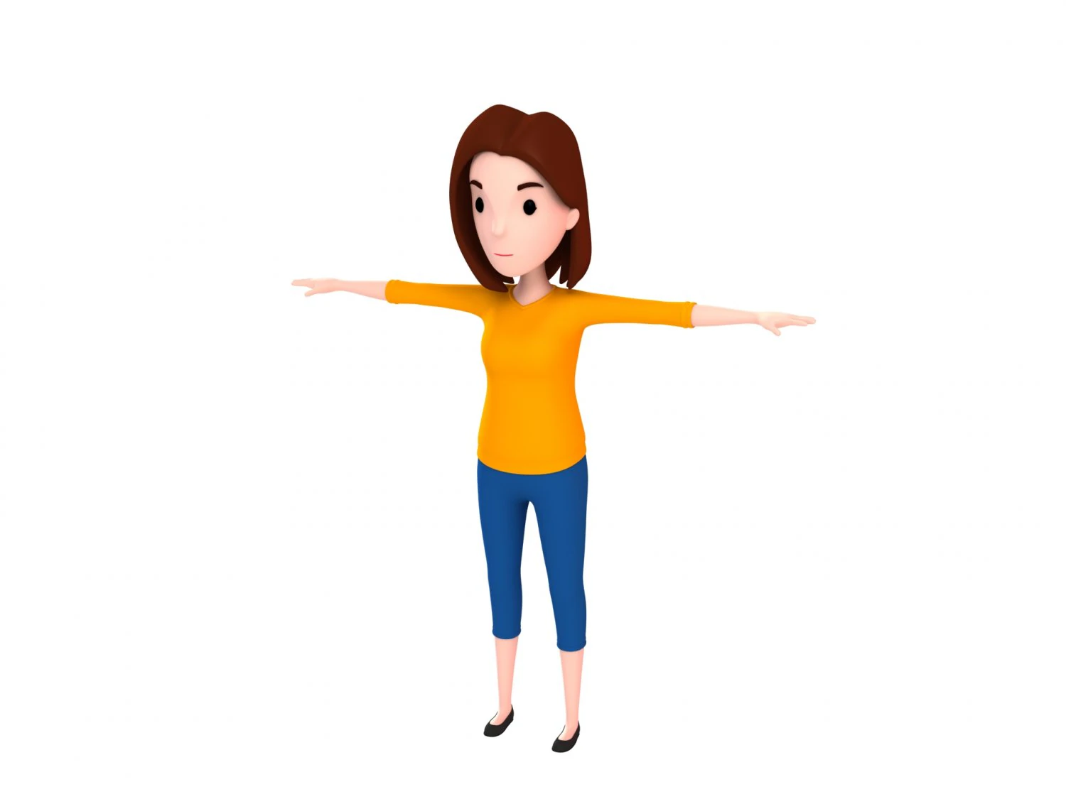 cartoon girl 014 girl model 3D Model .c4d .max .obj .3ds .fbx .stl .blend 