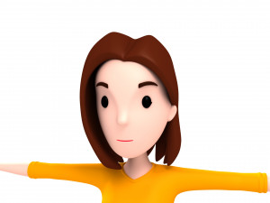 cartoon girl 014 girl model 3D Модель