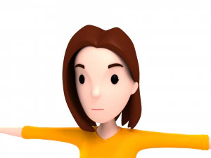 cartoon girl 014 girl model 3D Model