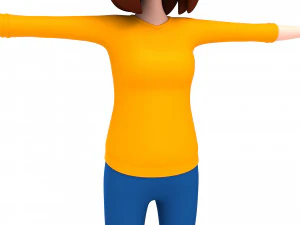 cartoon girl 014 girl model 3D Model