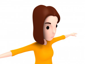 cartoon girl 014 girl model 3D Модель