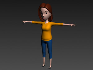 cartoon girl 014 girl model 3D Модель