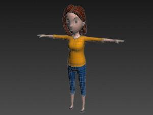 cartoon girl 014 girl model 3D Модель