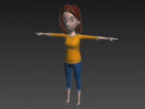 cartoon girl 014 girl model 3D Model