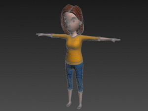 cartoon girl 014 girl model 3D Модель