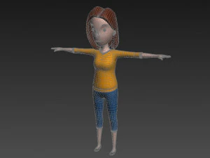 cartoon girl 014 girl model 3D Model