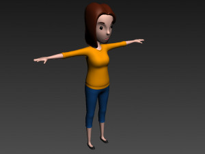 cartoon girl 014 girl model 3D Модель