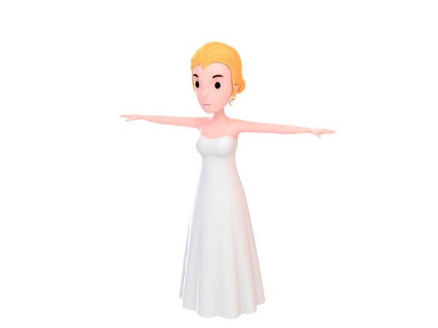 cartoongirl015 bride 3d 3D Model .c4d .max .obj .3ds .fbx .stl .blend