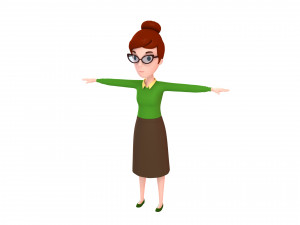 3d cartoongirl016 teacher model 3D Model