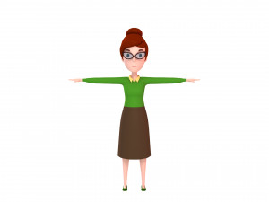 3d cartoongirl016 teacher model 3D Модель