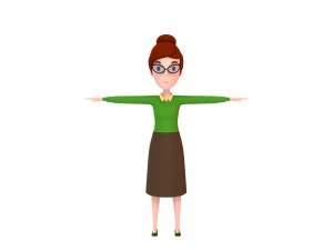 3d cartoongirl016 teacher model 3D Model