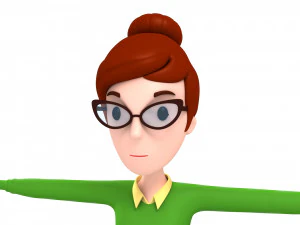 3d cartoongirl016 teacher model 3D Model