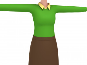 3d cartoongirl016 teacher model 3D Модель
