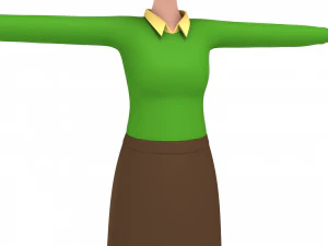 3d cartoongirl016 teacher model 3D Model