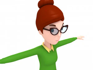 3d cartoongirl016 teacher model 3D Model