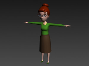 3d cartoongirl016 teacher model 3D Модель