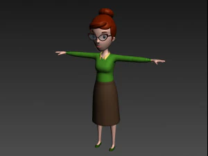 3d cartoongirl016 teacher model 3D Model