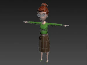 3d cartoongirl016 teacher model 3D Model