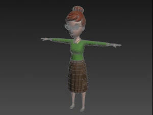 3d cartoongirl016 teacher model 3D Model