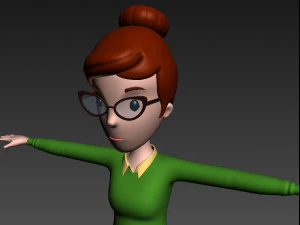 3d cartoongirl016 teacher model 3D Model