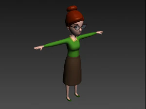 3d cartoongirl016 teacher model 3D Model