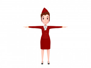 3d cartoongirl017 airhostess 3D-Modell