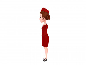 3d cartoongirl017 airhostess 3D-Modell