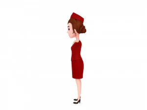 3d cartoongirl017 airhostess 3D Model