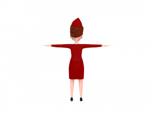 3d cartoongirl017 airhostess 3D-Modell