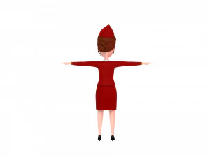 3d cartoongirl017 airhostess 3D Model