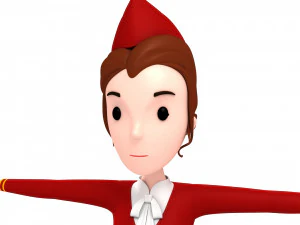 3d cartoongirl017 airhostess 3D Model