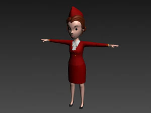 3d cartoongirl017 airhostess 3D Model