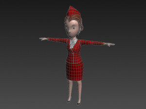 3d cartoongirl017 airhostess 3D-Modell