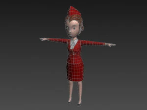 3d cartoongirl017 airhostess 3D Model