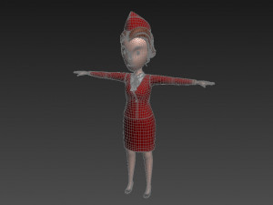 3d cartoongirl017 airhostess 3D-Modell