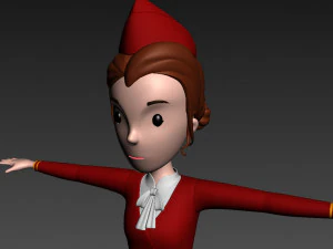 3d cartoongirl017 airhostess 3D Model